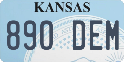 KS license plate 890DEM