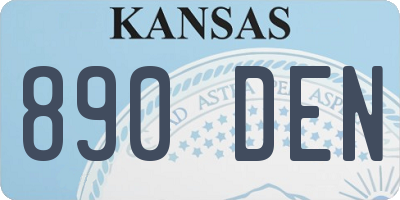 KS license plate 890DEN