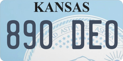 KS license plate 890DEO