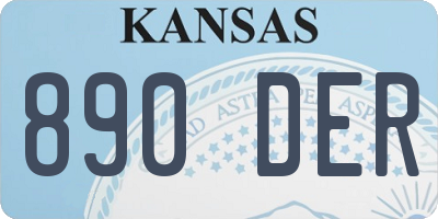 KS license plate 890DER