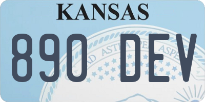 KS license plate 890DEV