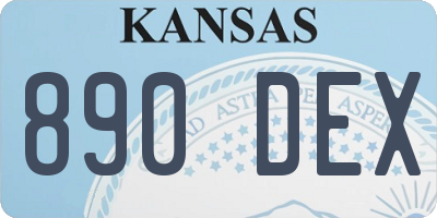 KS license plate 890DEX
