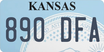 KS license plate 890DFA
