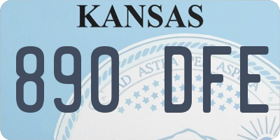 KS license plate 890DFE
