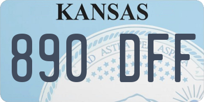 KS license plate 890DFF