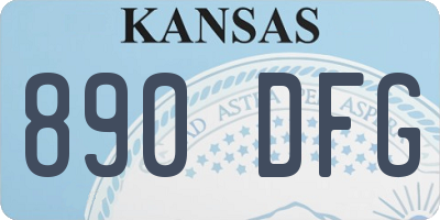 KS license plate 890DFG