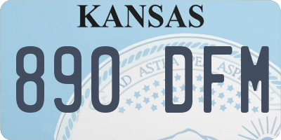 KS license plate 890DFM