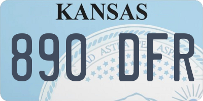 KS license plate 890DFR