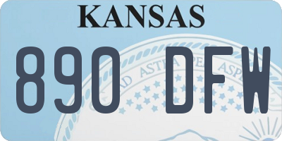 KS license plate 890DFW