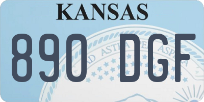 KS license plate 890DGF