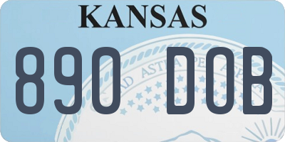 KS license plate 890DOB