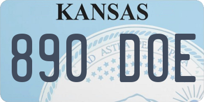 KS license plate 890DOE