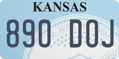 KS license plate 890DOJ
