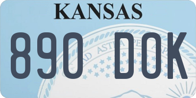 KS license plate 890DOK