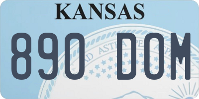KS license plate 890DOM