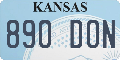 KS license plate 890DON