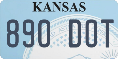 KS license plate 890DOT