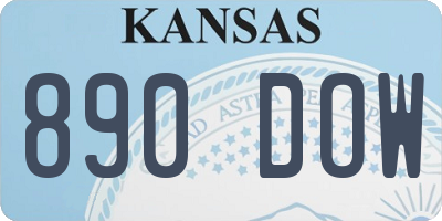 KS license plate 890DOW