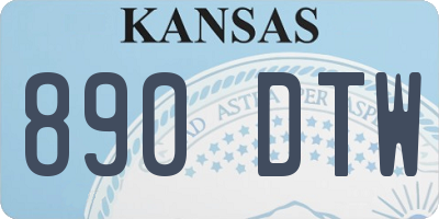 KS license plate 890DTW