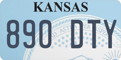 KS license plate 890DTY