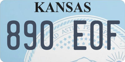 KS license plate 890EOF