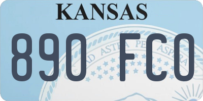 KS license plate 890FCO