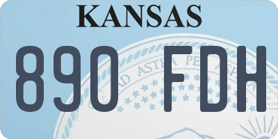 KS license plate 890FDH