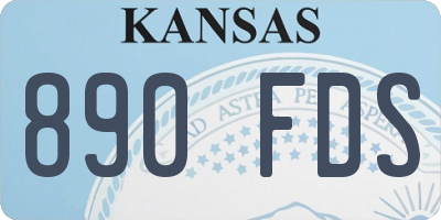 KS license plate 890FDS