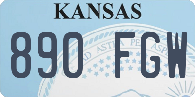 KS license plate 890FGW