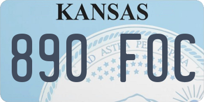 KS license plate 890FOC