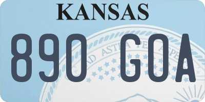 KS license plate 890GOA