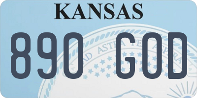 KS license plate 890GOD