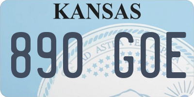 KS license plate 890GOE