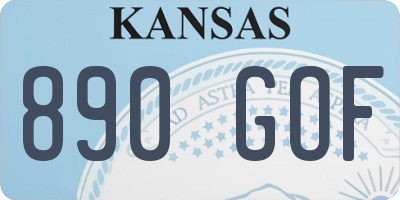 KS license plate 890GOF