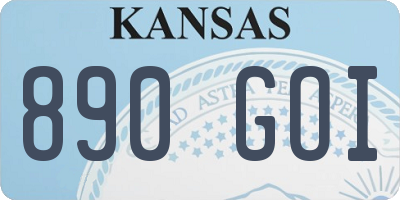 KS license plate 890GOI