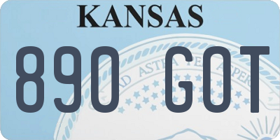 KS license plate 890GOT