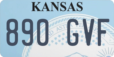 KS license plate 890GVF