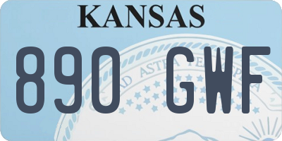 KS license plate 890GWF