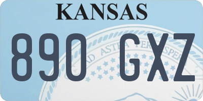 KS license plate 890GXZ