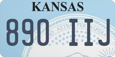 KS license plate 890IIJ