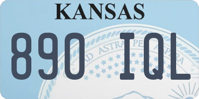 KS license plate 890IQL