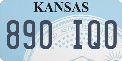 KS license plate 890IQO