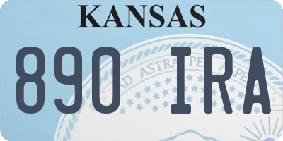 KS license plate 890IRA