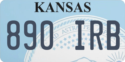KS license plate 890IRB