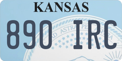 KS license plate 890IRC