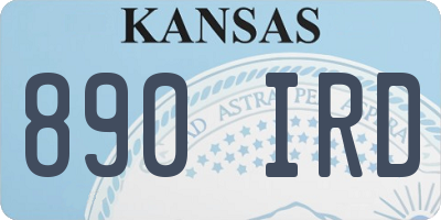 KS license plate 890IRD
