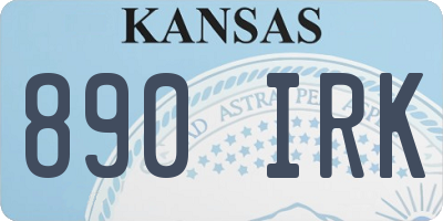 KS license plate 890IRK