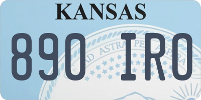 KS license plate 890IRO