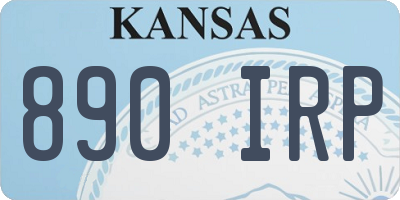 KS license plate 890IRP