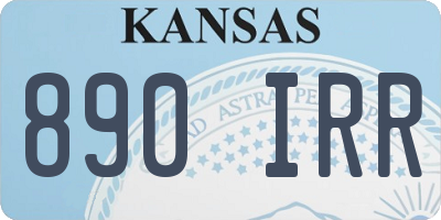 KS license plate 890IRR